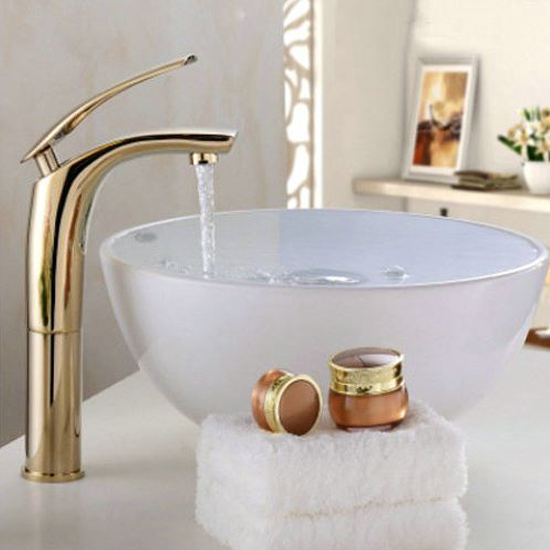Taranto Deck Mount Single Handle Faucet with Hot/Cold Water Mixer